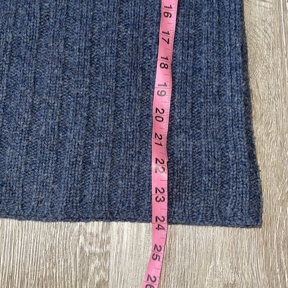 SUNDANCE 100% lambs Wool quarter Zip Cable Knit Sweater smedium blue pullover - Picture 4 of 6